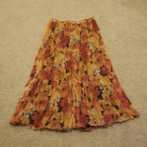 Krazy Kat Orange/Red/Brown Floral Skirt